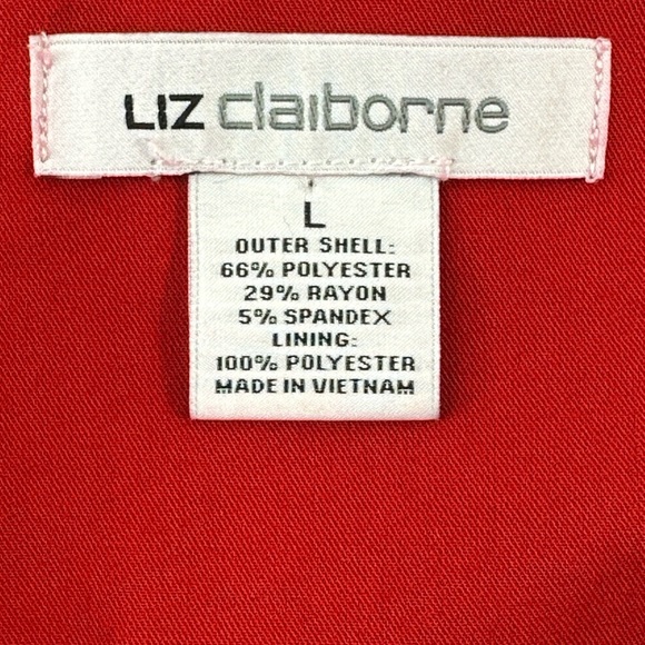 Liz Claiborne Blazer Red Zip Up Pockets Business Professional Casual Jacket - Picture 6 of 6